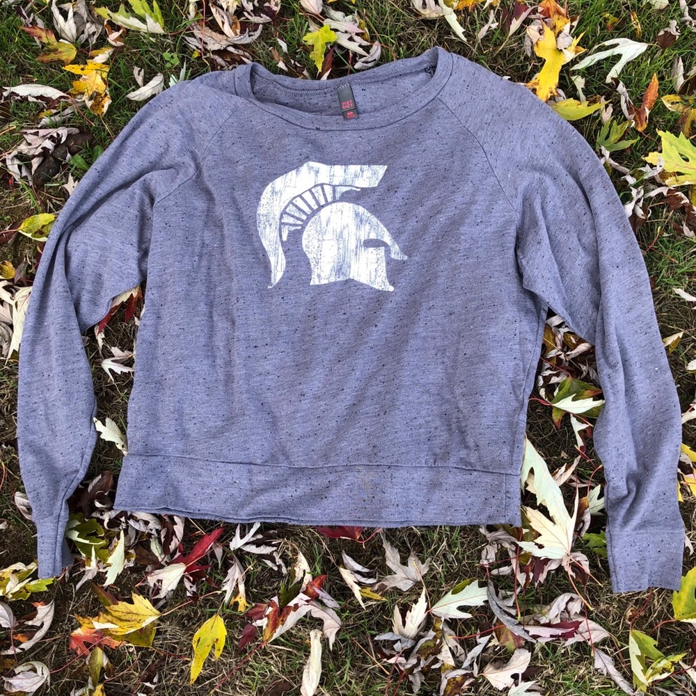 Distressed Spartans Cropped Shirt